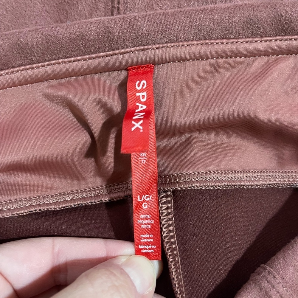 Women’s SPANX faux suede solid pink (rose) leggings Large - Picture 4 of 5
